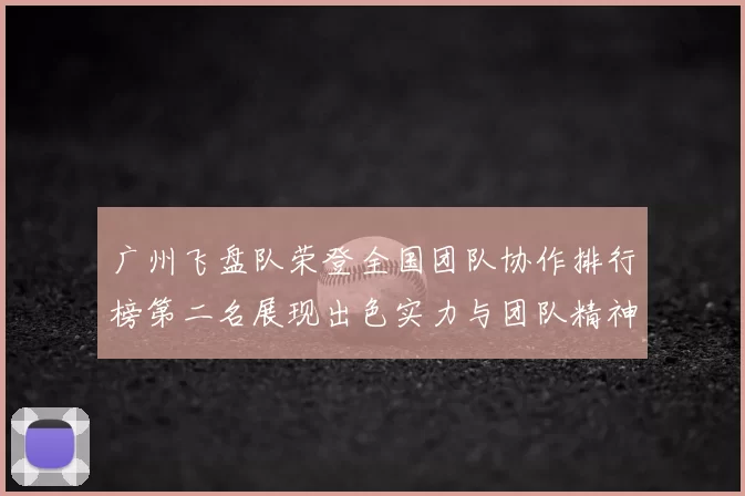 广州飞盘队荣登全国团队协作排行榜第二名展现出色实力与团队精神