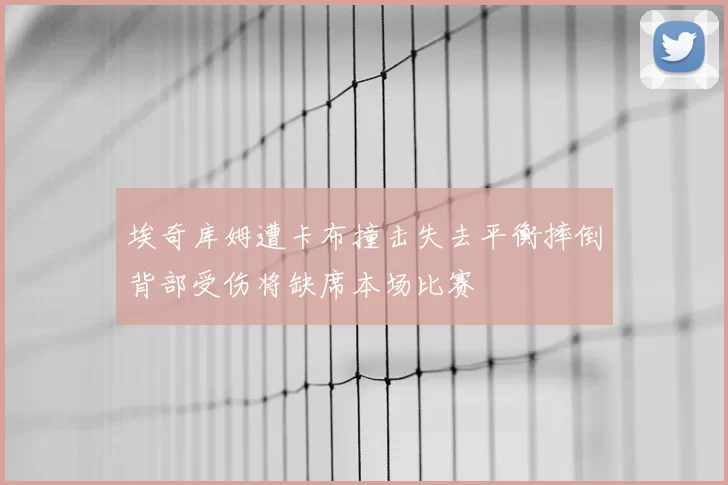 埃奇库姆遭卡布撞击失去平衡摔倒背部受伤将缺席本场比赛