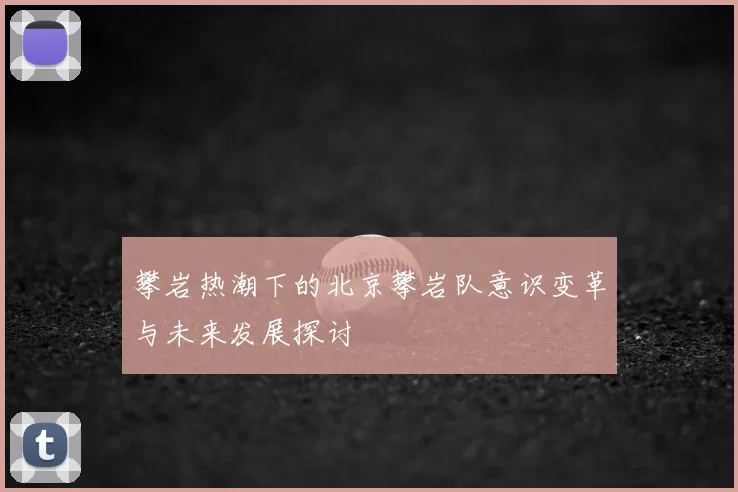 攀岩热潮下的北京攀岩队意识变革与未来发展探讨